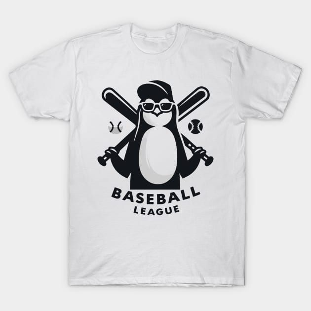 Penguin Baseball Tribute - Penguin Baseball League T-Shirt by TributeDesigns